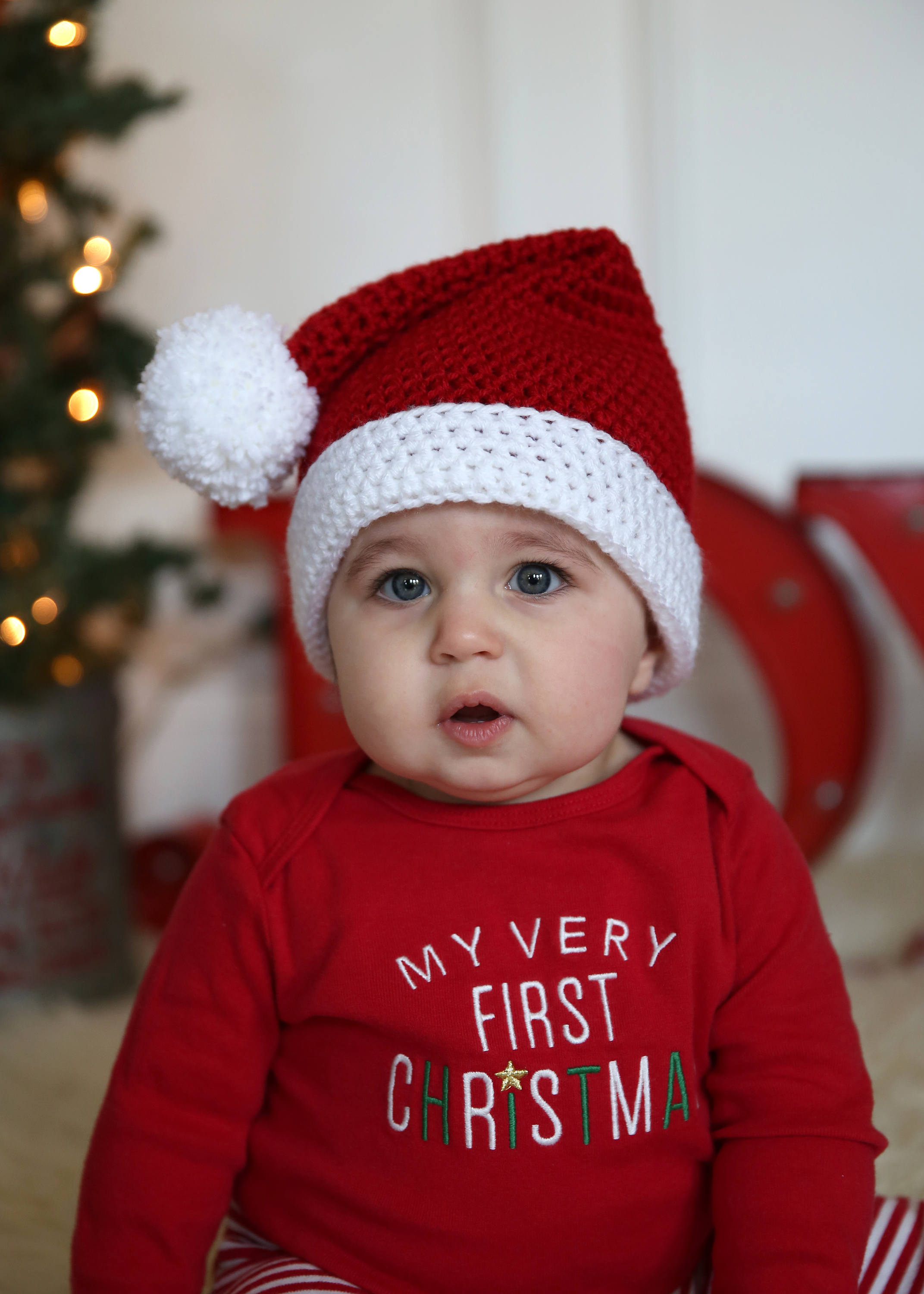 READY TO SHIP Crochet Baby Santa Hat Newborn Red Christmas - Etsy