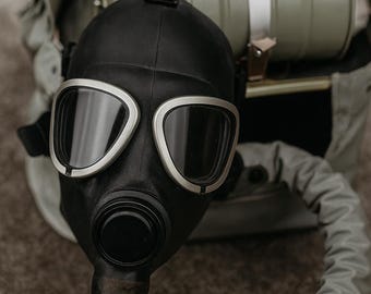 Soviet Military Gas Mask IP-4M: Black Rubber, Rare, 1986