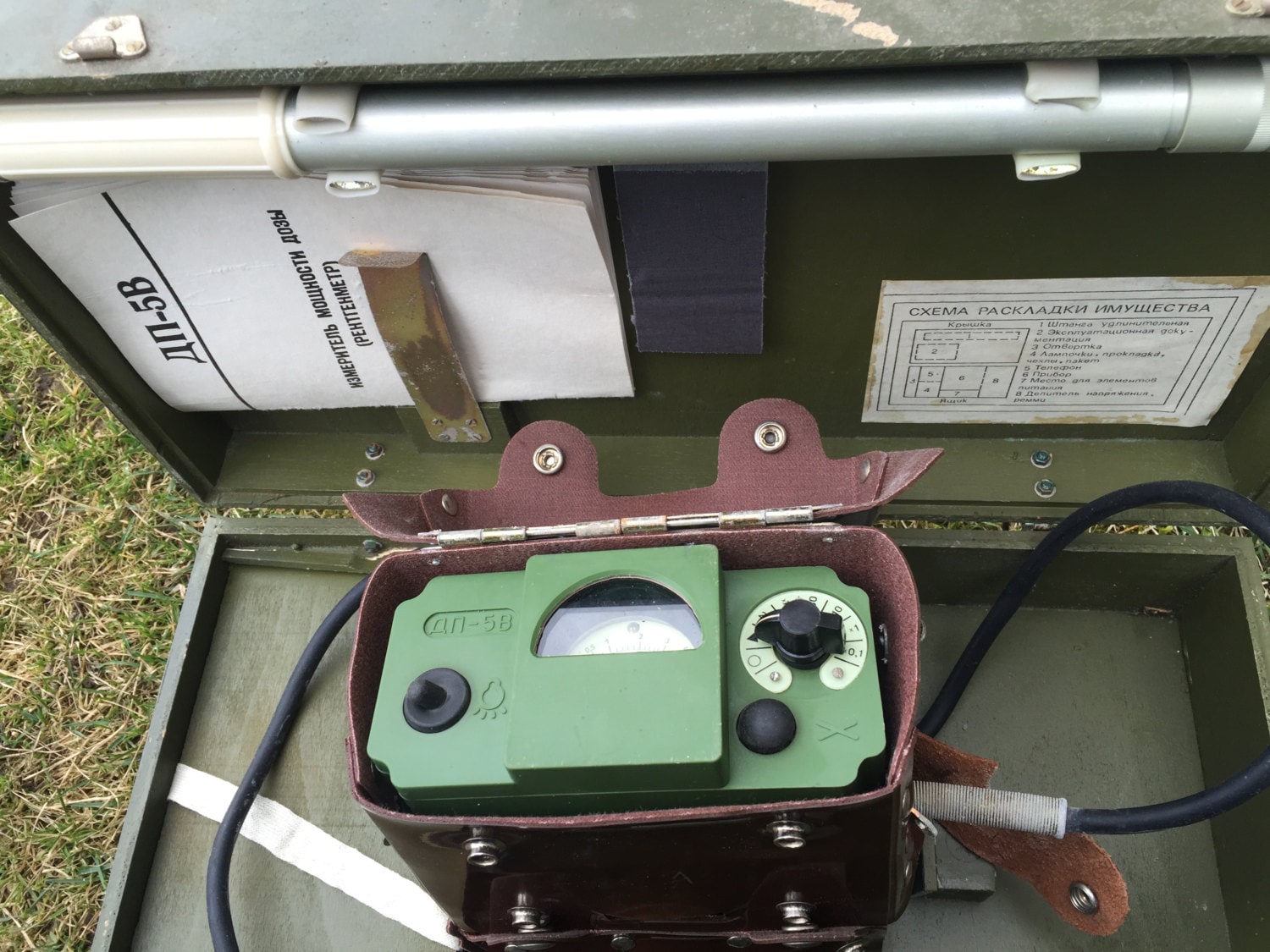 軍用ガイガーカウンター線量計 DP-5V ソビエトロシア製 緑色の箱付き