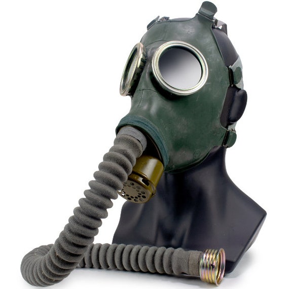 Gas mask. Vintage green gas mask GP-4. Soviet gas… - image 1