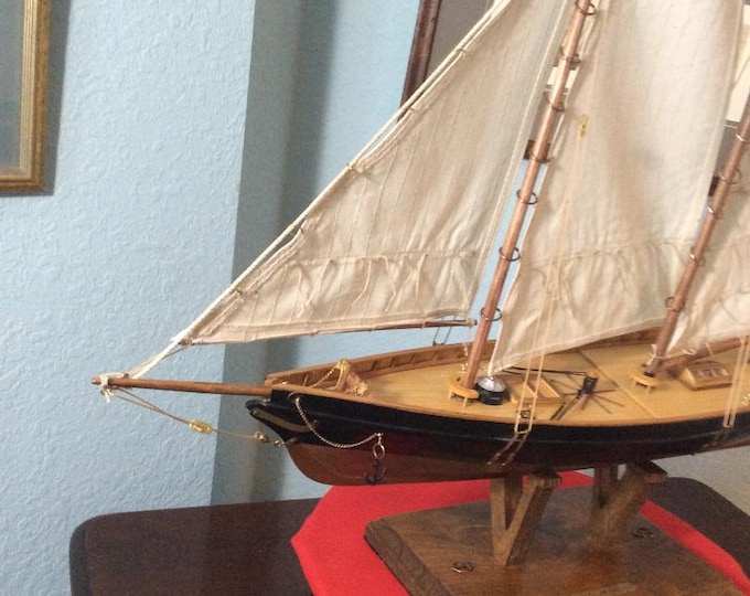 Mid Century Model Schooner, Sailboat, c.a. 1970's era, Nantucket