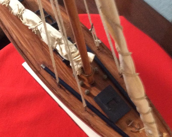 C.A. 1980's Vintage Sailboat, Handmade, Antique, Fully Restored