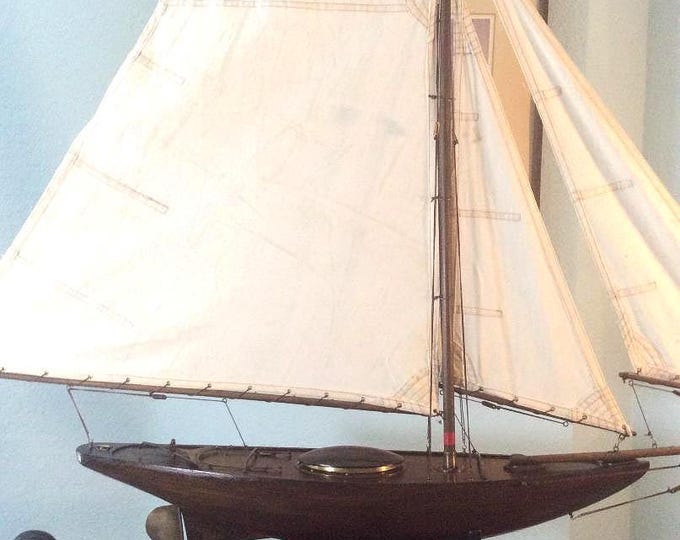 Vintage, Antique Bermuda Schooner, Sailboat, Pond boat, Provincetown, Mass. c.a. !990's