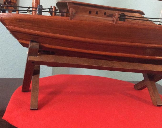 Rare, Handmade, Model Yacht, Ketch Sailboat C.A. 1970's Restored