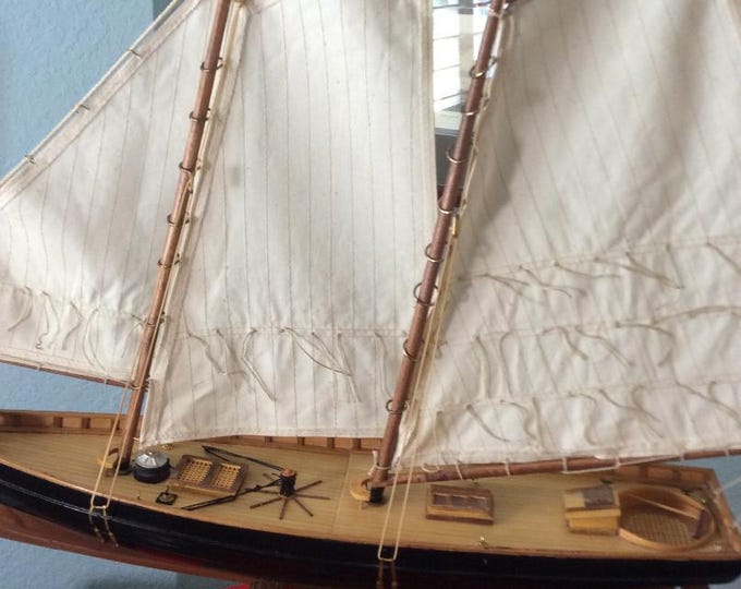 Mid Century Model Schooner, Sailboat, c.a. 1970's era, Nantucket