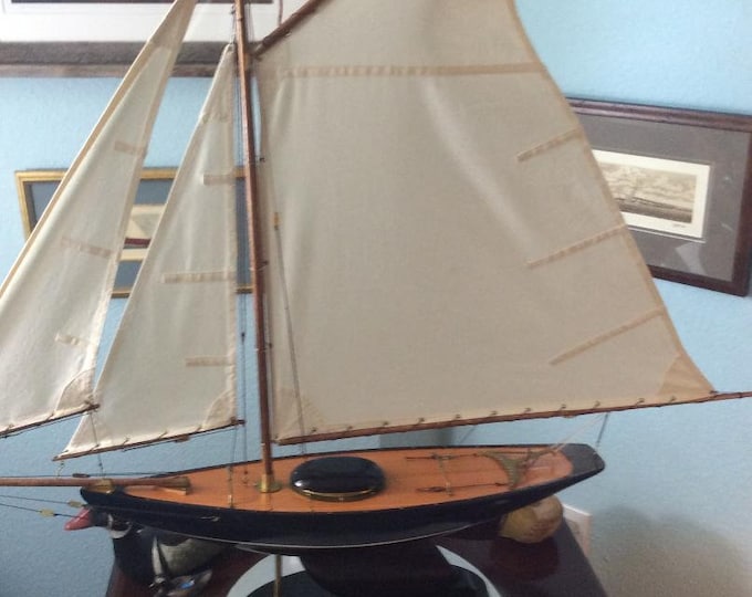 Classic Large c.a. 1960's Bermuda Yacht, Schooner, Sailboat, From the Netherlands Collection