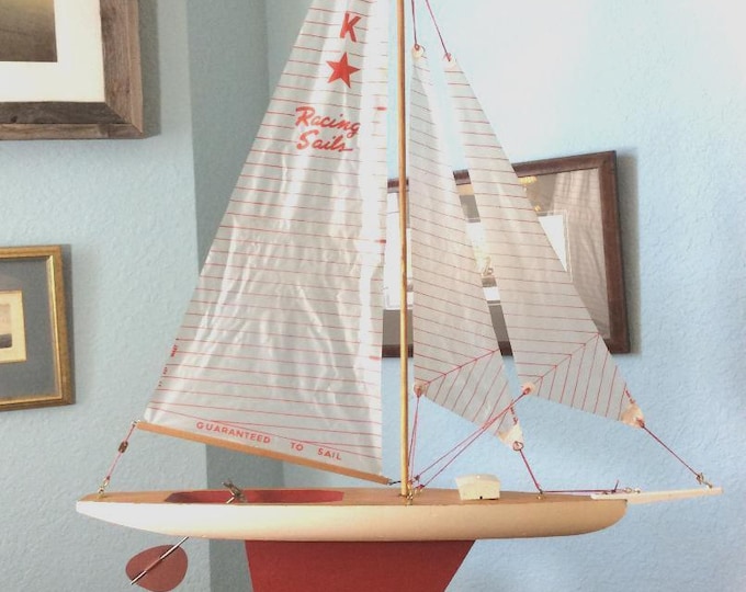 Vintage Jacrim Keystone Pond Boat, c.a. 1950's era. Rare