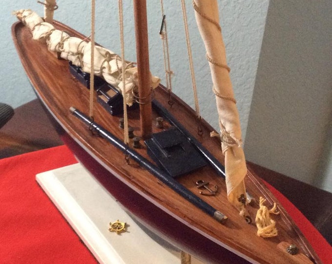 C.A. 1980's Vintage Sailboat, Handmade, Antique, Fully Restored
