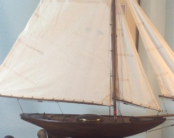 Vintage Bermuda Schooner, Sailboat, Pond boat, Handmade, Provincetown, Mass.