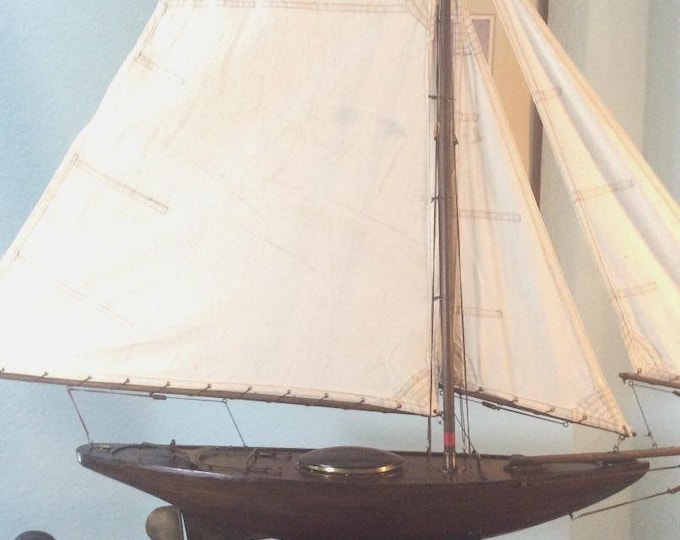 Vintage Bermuda Schooner, Sailboat, Pond boat, Handmade, Provincetown, Mass.