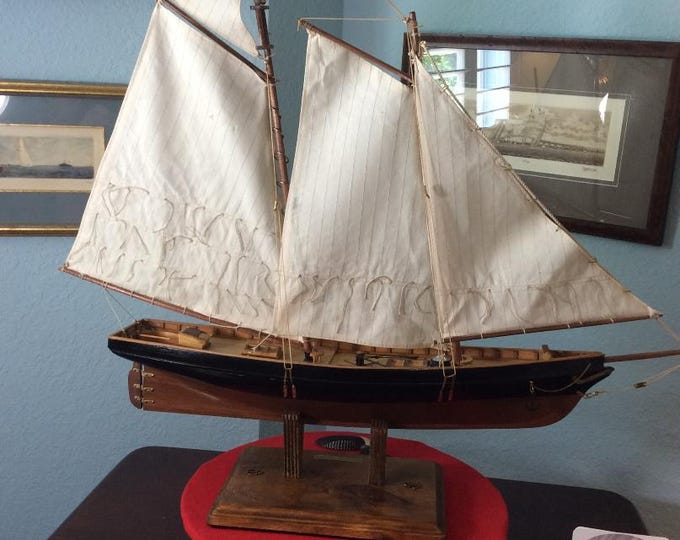 Nantucket Mid Century Model Schooner, Sailboat, c.a. 1970's era