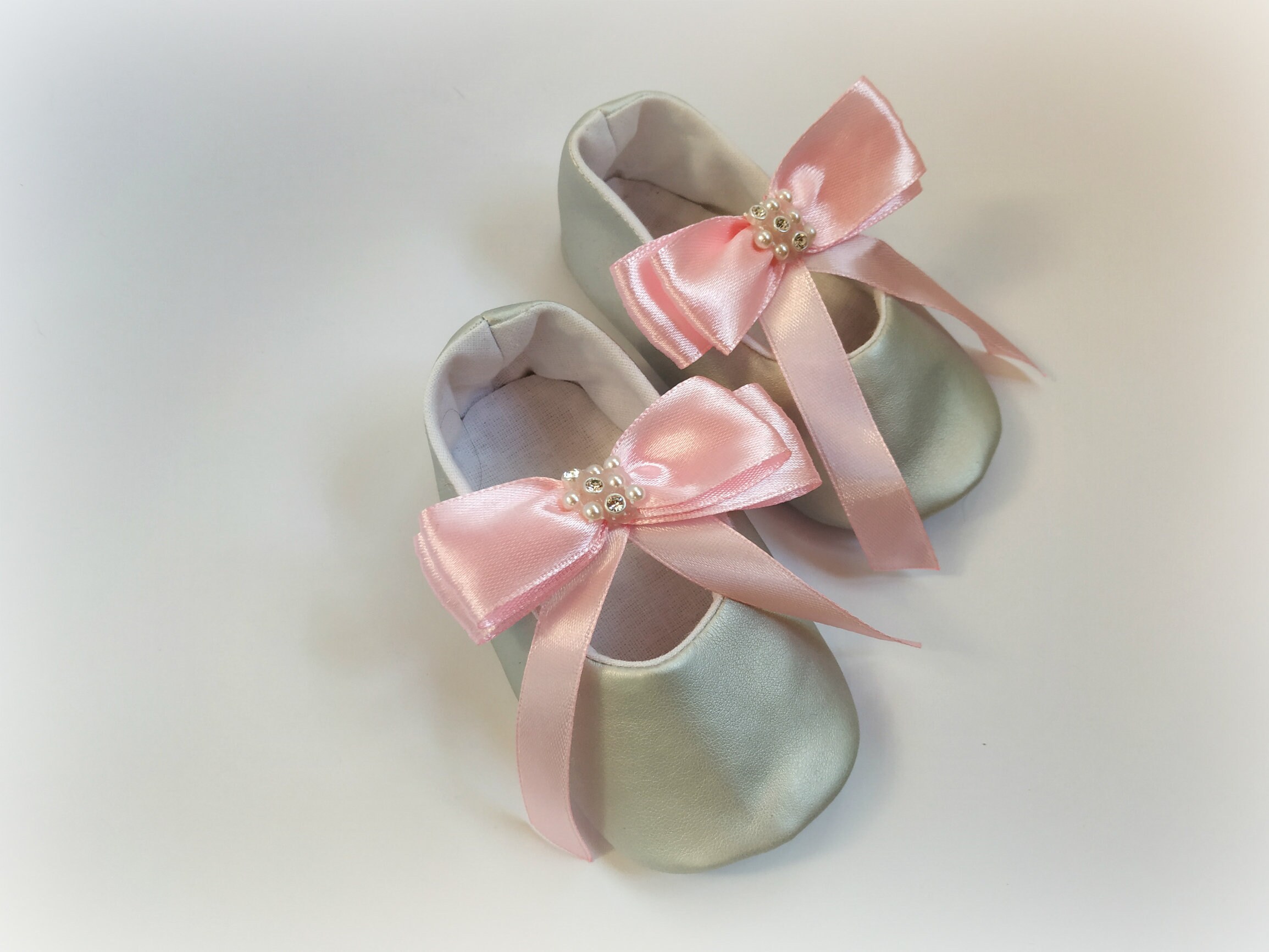 Silver Pink Baby Shoes for New Mom Gift Box Fancy Baby Girl Etsy
