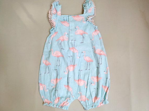 Vintage Flamingos Jersey Romper - cute gift for b… - image 2