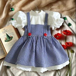 Dorothy Dress for a Girl from the Wizard of Oz - Blue Plaid Dress, Outfit for Birthday, Photo Shoots, Theme Parties and Holidays