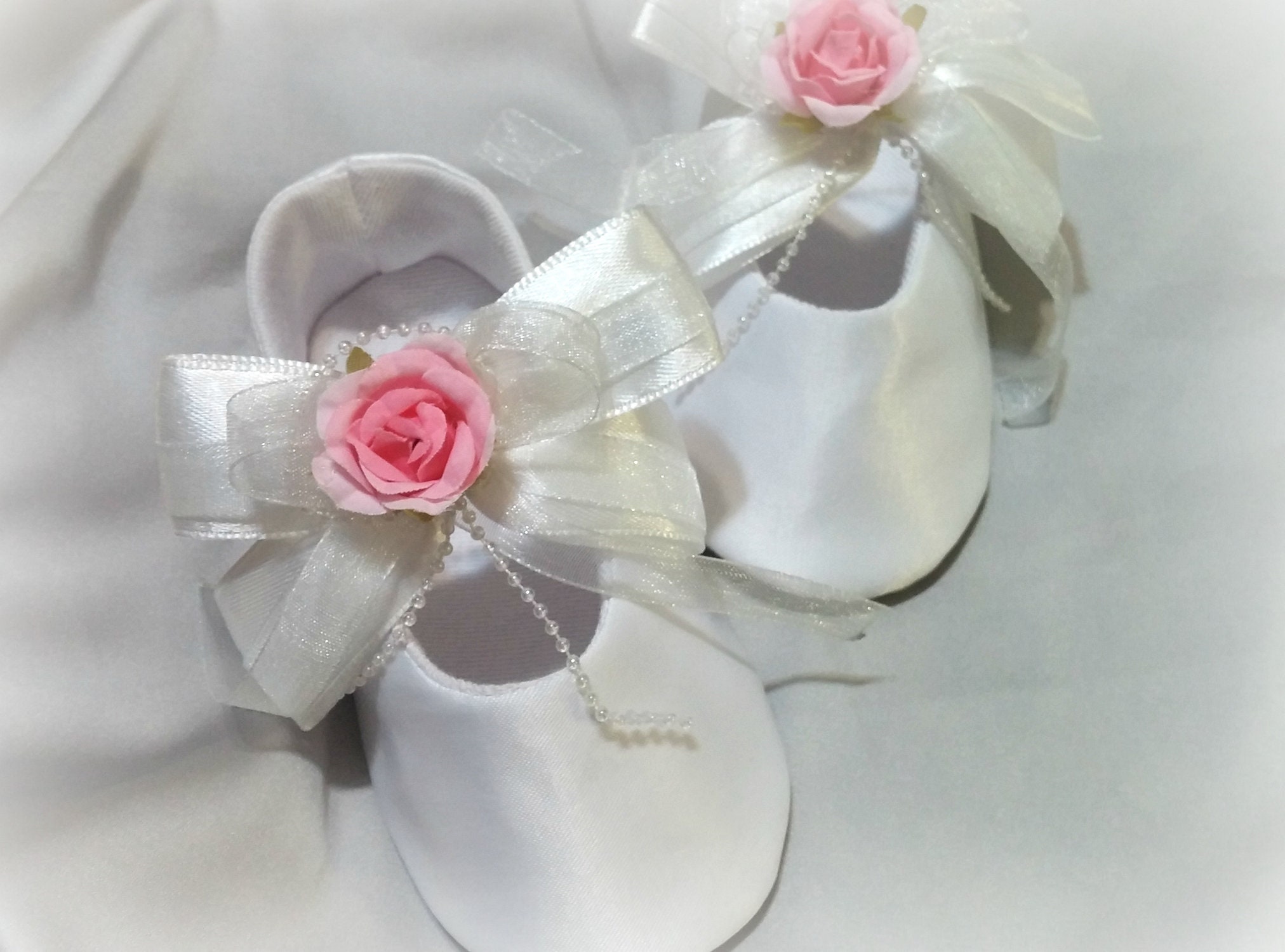 Bridesmaids Rose Flower Girl Wedding Shoes White /Ivory baby Etsy