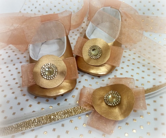 gold infant shoes