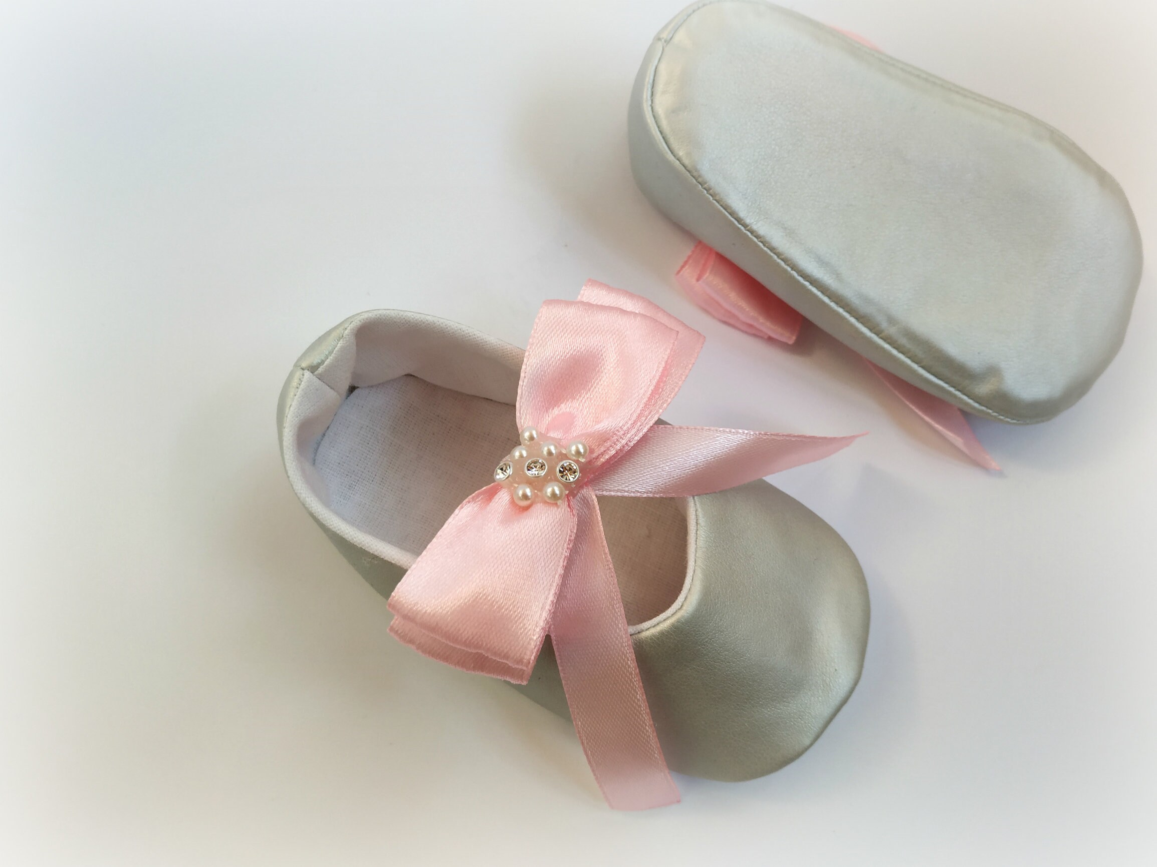 Silver Pink Baby Shoes for New Mom Gift Box Fancy Baby Girl Etsy