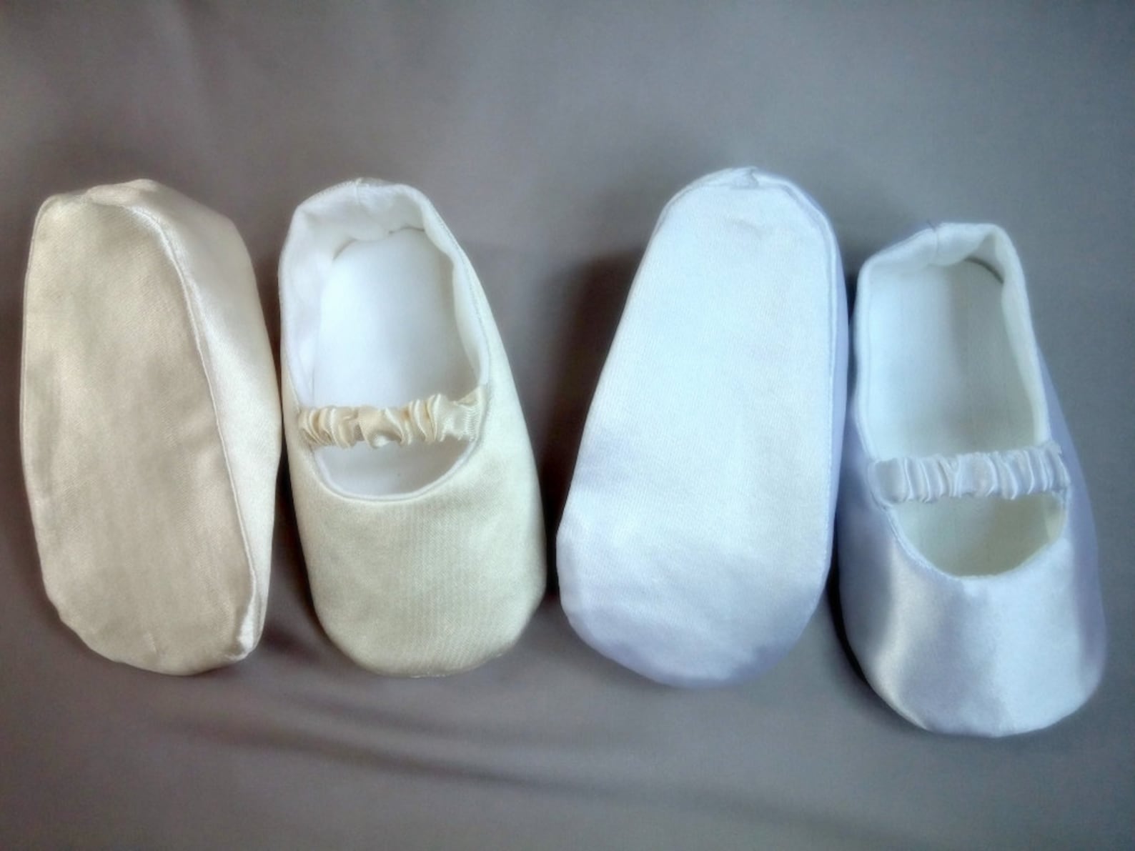 white or ivory baby ballet slippers, christening shoes, ivory or white ballerina flats, satin shoes, baptism shoes, baby wedding