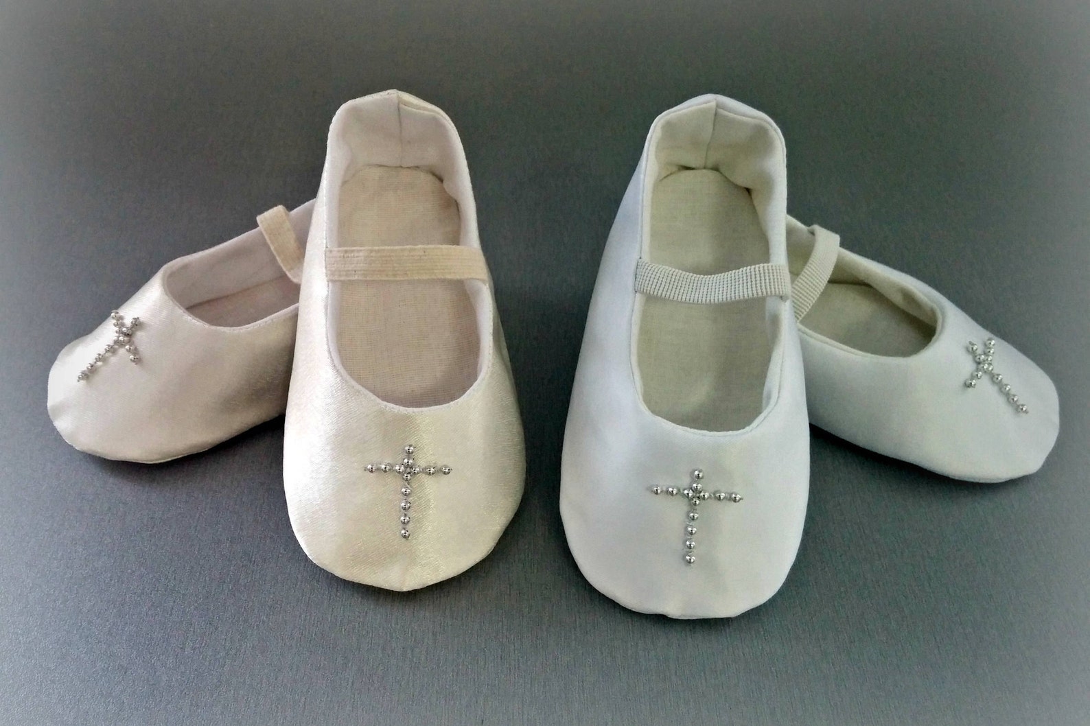 cross white or ivory christening shoes / newborn shoes baby girl slippers baptism shoes dressy ballet flats white or ivory satin cross white or ivory christening shoes / newborn shoes baby girl slippers baptism shoes dressy ballet flats white or ivory satin