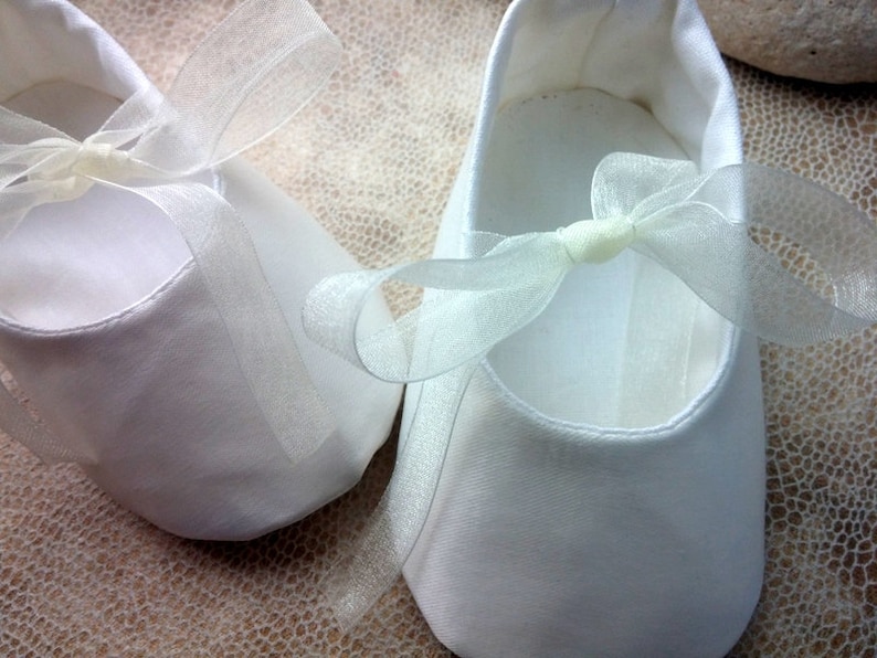 Ivory satin baby shoes baby girl shoes 