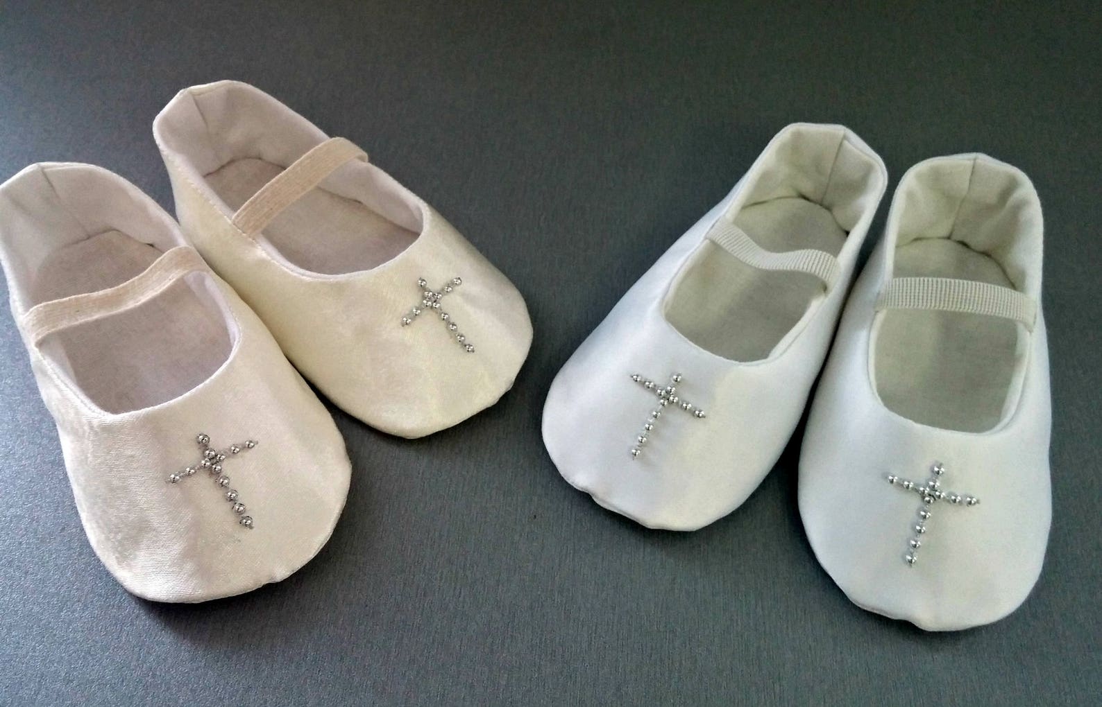 cross white or ivory christening shoes / newborn shoes baby girl slippers baptism shoes dressy ballet flats white or ivory satin cross white or ivory christening shoes / newborn shoes baby girl slippers baptism shoes dressy ballet flats white or ivory satin