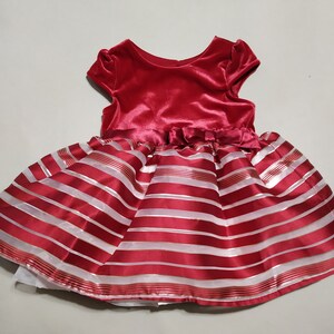 Red Christmas girl dress size 12-18m for photoshoot, Baby First Christmas, Fancy baby girl dress, Sparkling birthday baby girl puffy dress