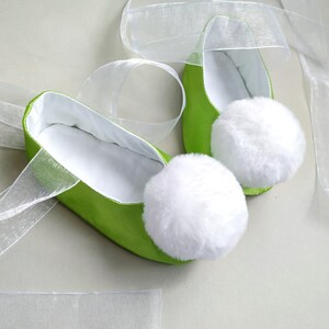 Tinkerbell baby girl shoes for birthday size newborn to 10year, Tink Inspired Fairy Shoes, Tinkerbell costume Kids flats for Girls Toddler image 7