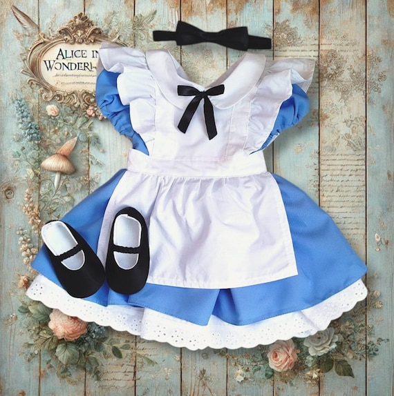 Perfect Alice Set of Dress, Apron, Shoes and Headband for Alice in 