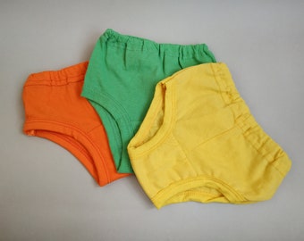 Set of 3 pcs briefs for baby boy or girl size 6-9m / Organic Cotton Underwear / Natural bloomer / Bright diaper cover  / Baby bummies set