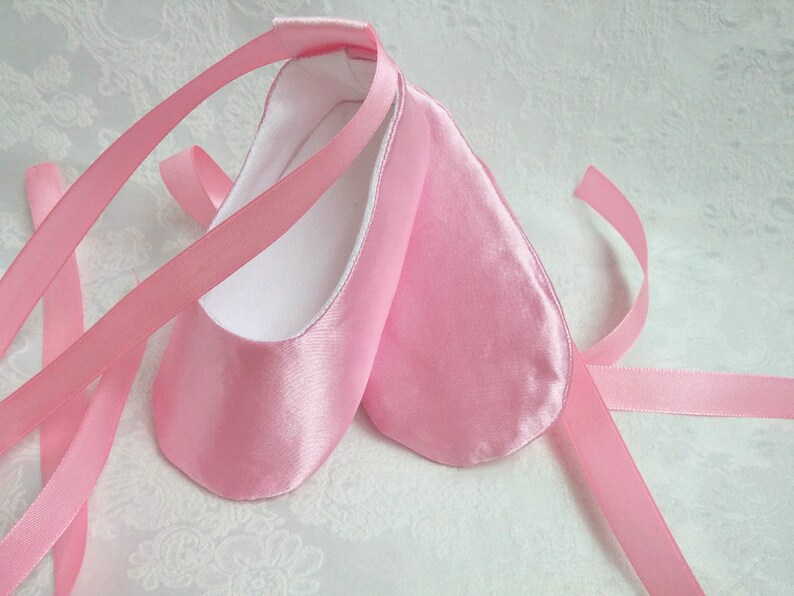 Baby Pink Ballet Flats Satin Soft Sole Prewalkerstoddler Etsy
