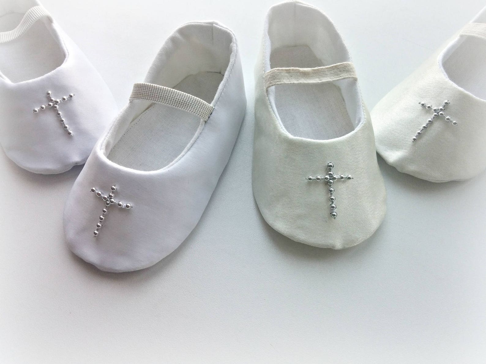 cross white or ivory christening shoes / newborn shoes baby girl slippers baptism shoes dressy ballet flats white or ivory satin cross white or ivory christening shoes / newborn shoes baby girl slippers baptism shoes dressy ballet flats white or ivory satin