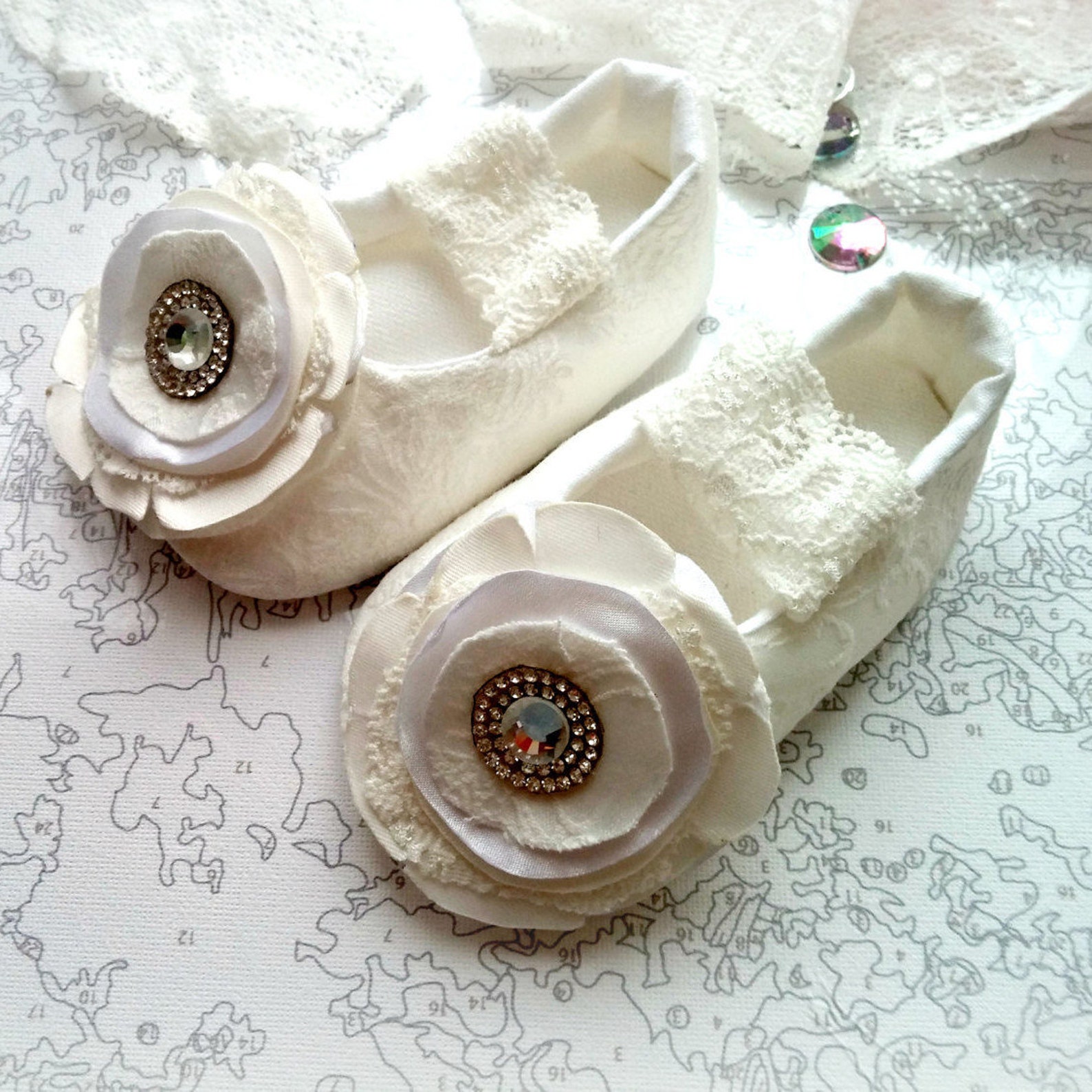 ivory jacquard lace ballet slippers, flower girl shoes, baby and toddler girl, christening, baptism shoes, jacquard elegant wedd