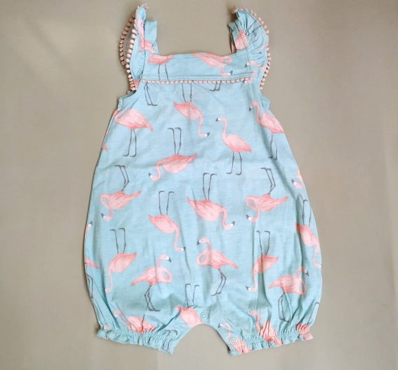 Vintage Flamingos Jersey Romper - cute gift for b… - image 1