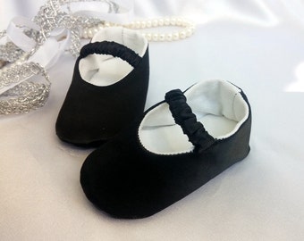 Zwarte babyschoenen voor Alice in Wonderland Peuter ballet slipper Schoenen Meisjesschoenen Mary Janes Bruiloft kostuum schoenen babymeisje schoenen Zwarte pasgeboren satijn baby schoenen 