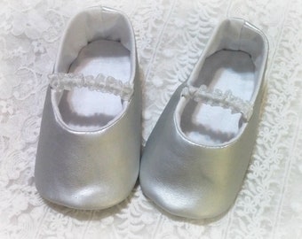 Girls silver faux leather ballerina Shoes Under Dress Princess Shoes Soft Sole Pre-Walkers Wedding blessing baptism shoe infant slippers