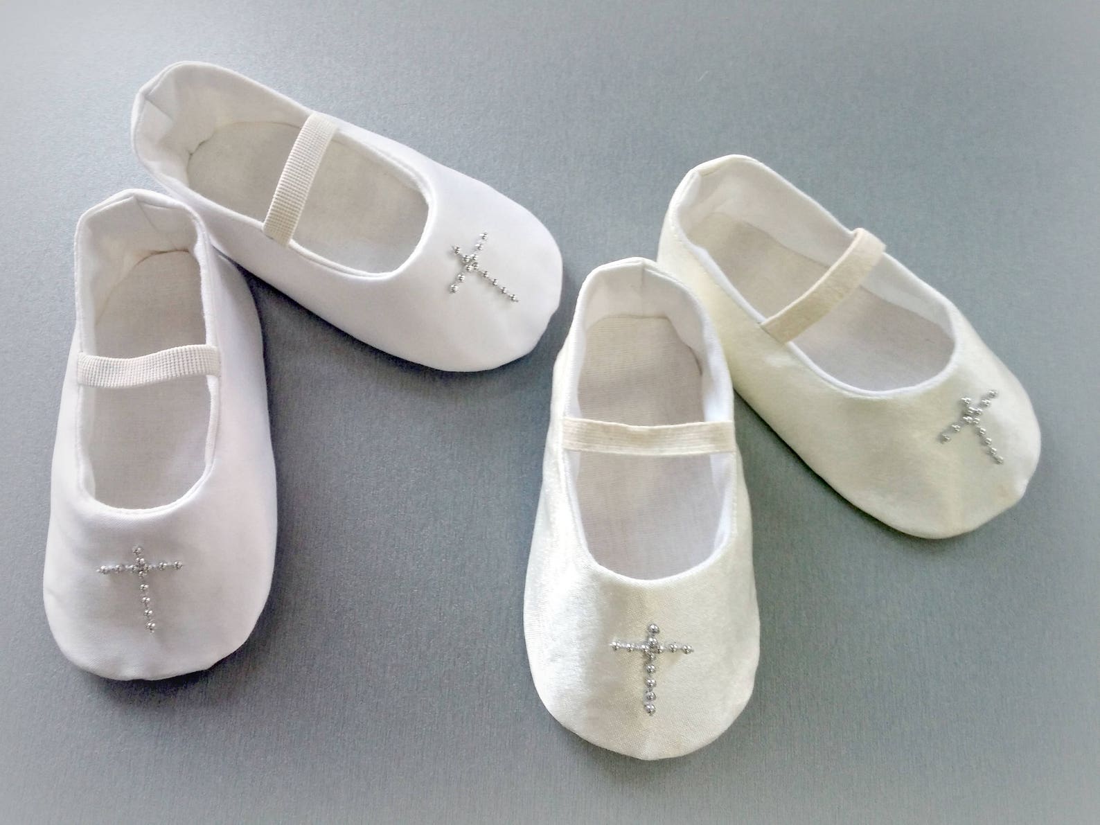 cross white or ivory christening shoes / newborn shoes baby girl slippers baptism shoes dressy ballet flats white or ivory satin cross white or ivory christening shoes / newborn shoes baby girl slippers baptism shoes dressy ballet flats white or ivory satin