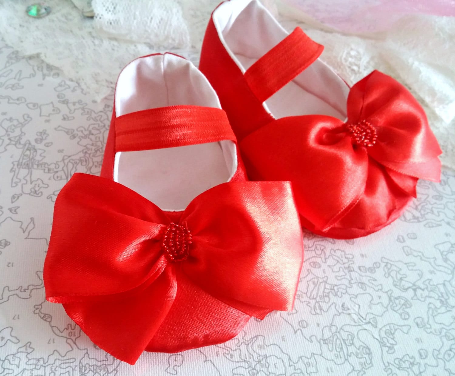 Red Baby Shoes, Newborn Baby Shoes,red Girls Christmas Shoes, Toddler