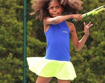 Tennis Dress Daria RacerBack Neon for Girls | Girls Tennis Clothes | Junior Tennis Apparel