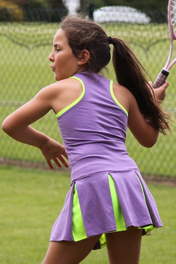 Girls Tennis Dress Victoria RacerBack Neon Girls Tennis Etsy