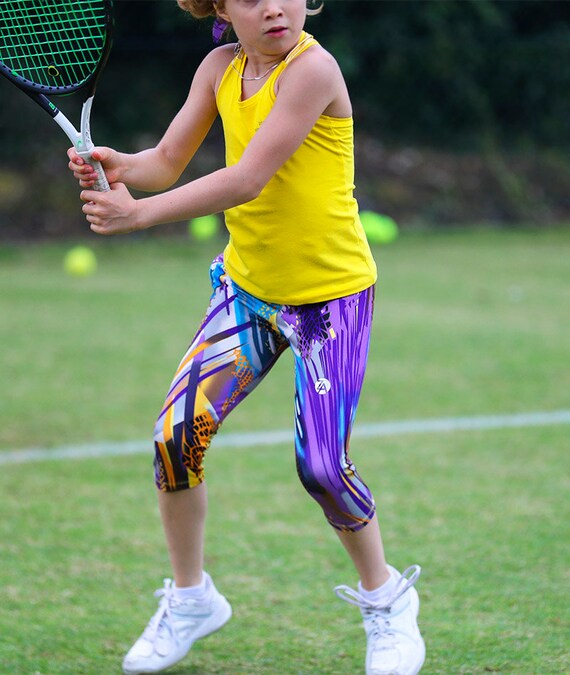 Girls Tennis Capri Pants Vivid Violet 