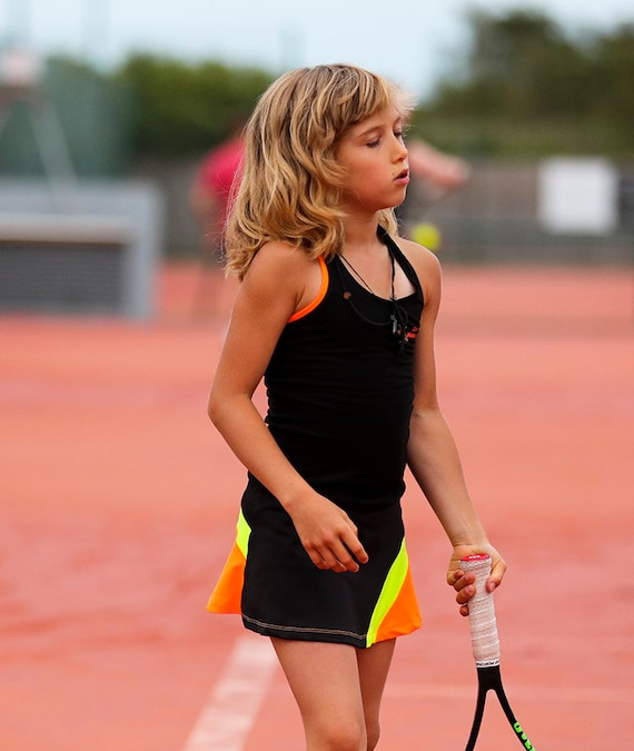 Vestido de tenis para niñas Black RacerBack Ivanna / Ropa - Etsy España