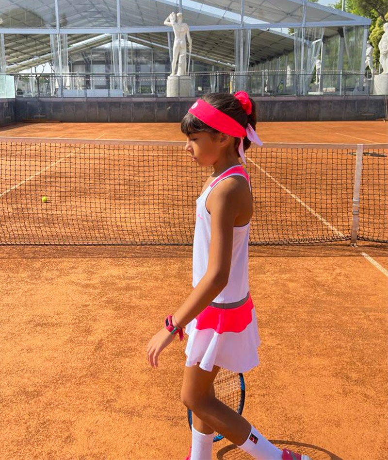 Girls Tennis Dress White Racerback Celine Girls Tennis Clothes Junior