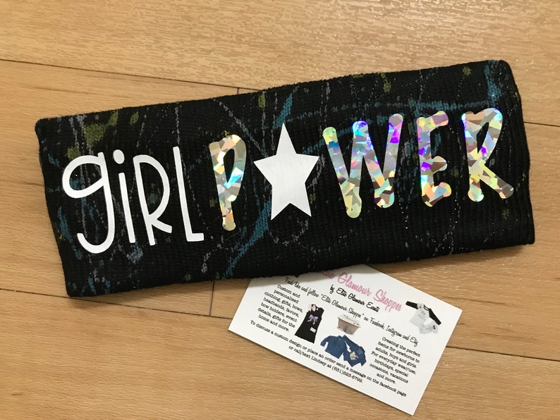girl power headband Girl power ear warmer custom splatter paint custom splatter painted headband ear warmer headband winter headband