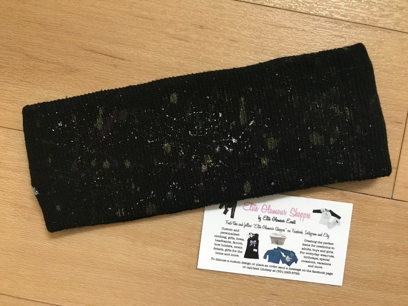 girl power headband Girl power ear warmer custom splatter paint custom splatter painted headband ear warmer headband winter headband