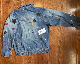 star embroidered jean jacket