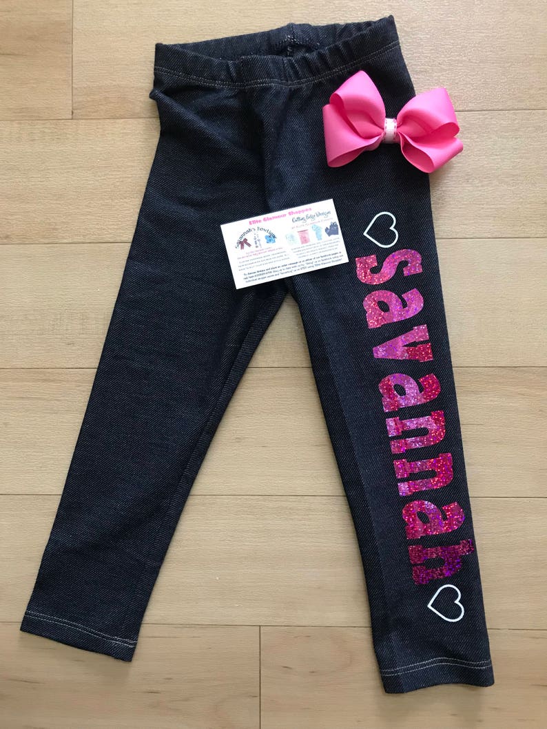 Custom Name Leggings Personalized Name Leggings Custom Baby Etsy