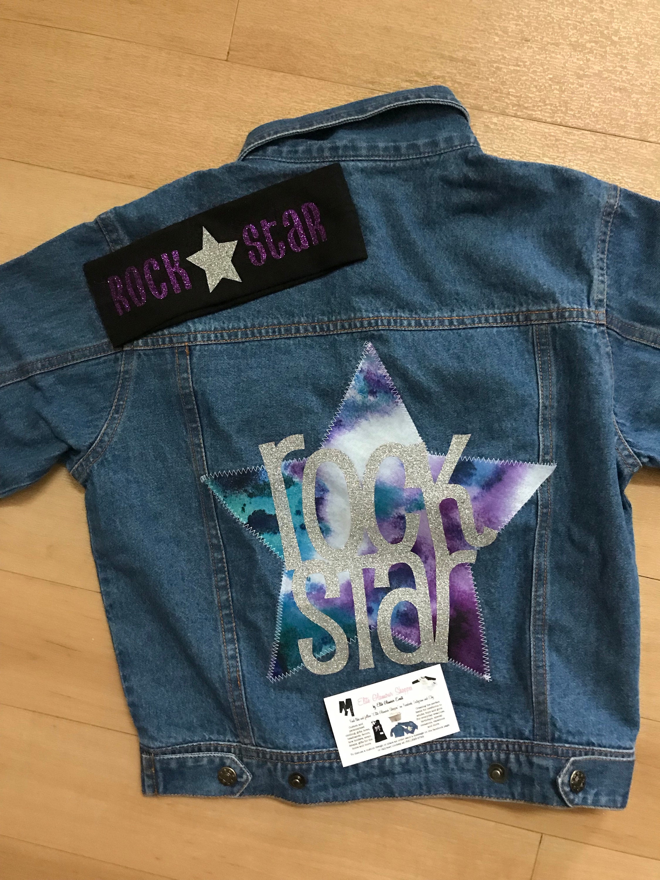 Custom Jean Jacket Custom Rock Star Jacket Rock Star Jacket Etsy