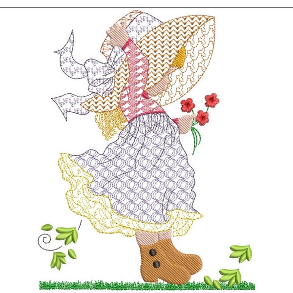 HOLLY HOBBIE in wind machine embroidery download (5x5  6x6   )d98