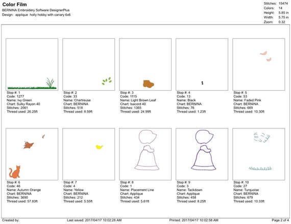 Canary Lighting Chart