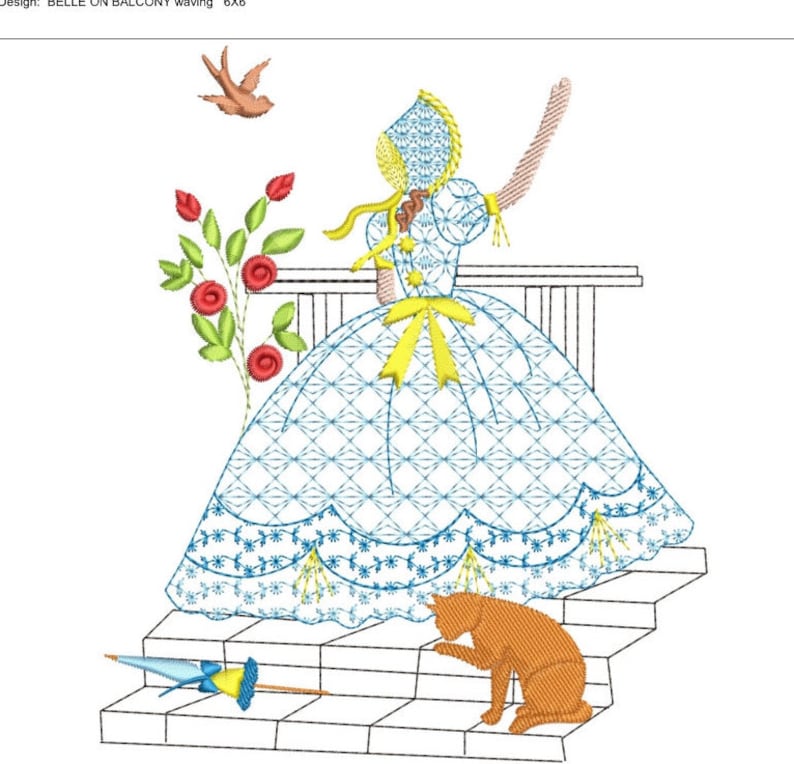 Southern belle machine embroidery download 5 diff sizes 34  etsy